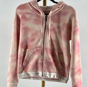 UGG Women's Sena Pink Tie-Dye Full-Zip Hoodie Sweatshirt - Size Small